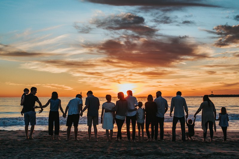 Big happy family reunion group